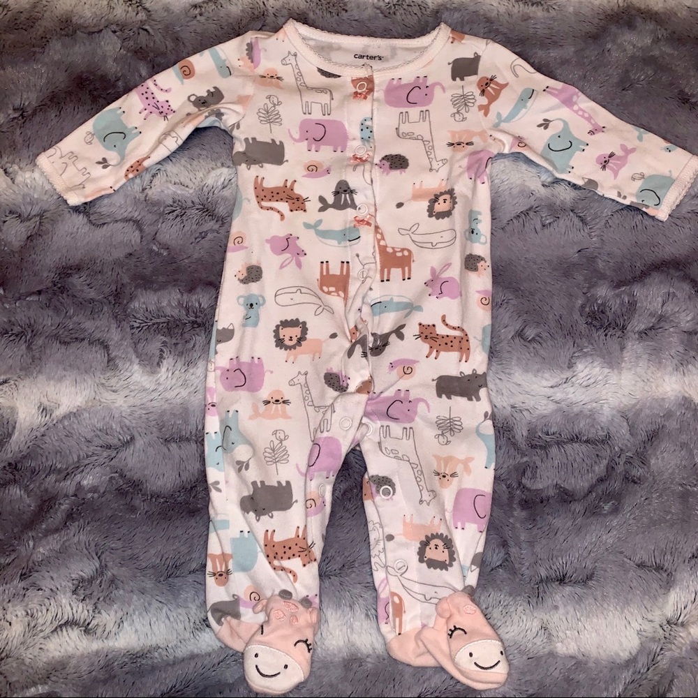 🌹Carters animal footie pajama infant 6M